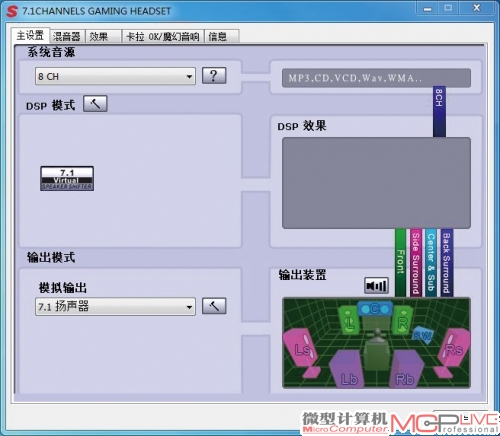  G989HD的驱动程序可以完成各种输出设置，并且还能通过EQ调节出各种音效，功能相当完善。